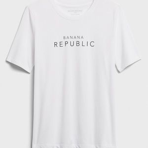 Banana republic  White logo tshirt